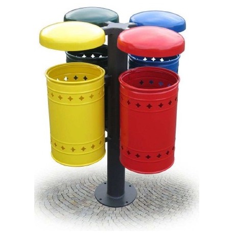 36EC102K4RSU-CT QUATTRO CESTINI RACCOLTA DIFFERENZIATA CON TETTUCCIO