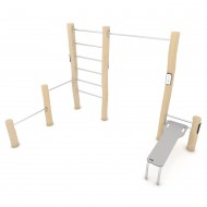 RB2323 PIATTAFORMA ADDOMINALI + BARRA TRAZIONI + SPALLIERA + BARRE AFFIANCATE