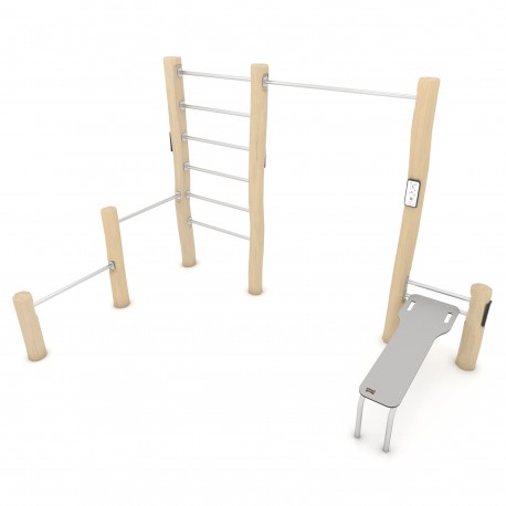 RB2323 PIATTAFORMA ADDOMINALI + BARRA TRAZIONI + SPALLIERA + BARRE AFFIANCATE