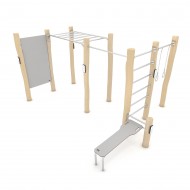 RB2324 PIATTAFORMA ADDOMINALI + SPALLIERA + PARETE + ANELLI + BARRE PARALLELE RIALZATE