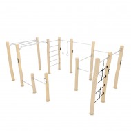 29VP2326 BARRE AFFIANCATE + BARRE PARALLELE RIALZATE + SPALLIERA + ANELLI + BARRE TRAZIONI + RETE