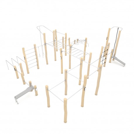 RB2329 PIATTAFORMA ADDOMINALI E GAMBE+RETE+CORDA+BARRE FLESSIONI,PARALLELE,VERTICALE E AFFIANCATE+SPALLIERA+ANELLI+MANIGLIE