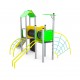 29VP0204 CASTELLO GIOCO A DOPPIA TORRE CON SCIVOLO ARRAMPICATE  E BARRE SCIVOLANTI