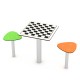 29VP0817 TAVOLINO GIOCO DAMA CON DUE SEDUTE GIOCHI PER PARCHI