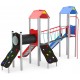 29VP0205 CASTELLO GIOCO A DOPPIA TORRE CON SCIVOLI ARRAMPICATE  E PONTE TIBETANO