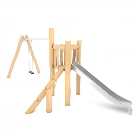29VP1305RB TORRETTA + SCIVOLO INOX H 130 CM + ALTALENA 1 POSTO