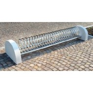 36CM061 PORTABICICLETTE SPIRALE 7 POSTI CON BASI CEMENTO